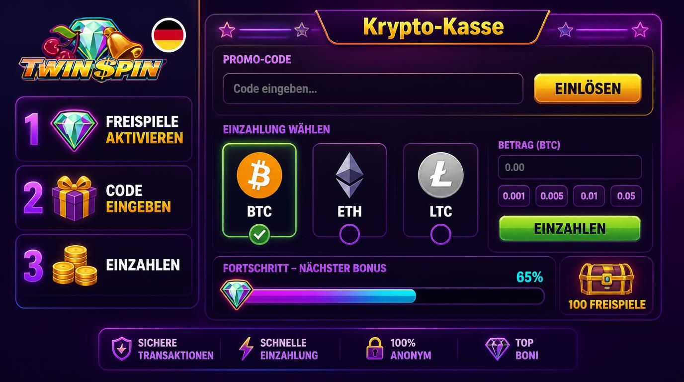 Aktivierung von Freispielen über Krypto-Einzahlung und Promo-Code